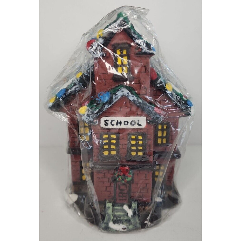 Vintage Micheals Schoolhouse Christmas Candle New in Packaging 5.8"‎ SKU H162